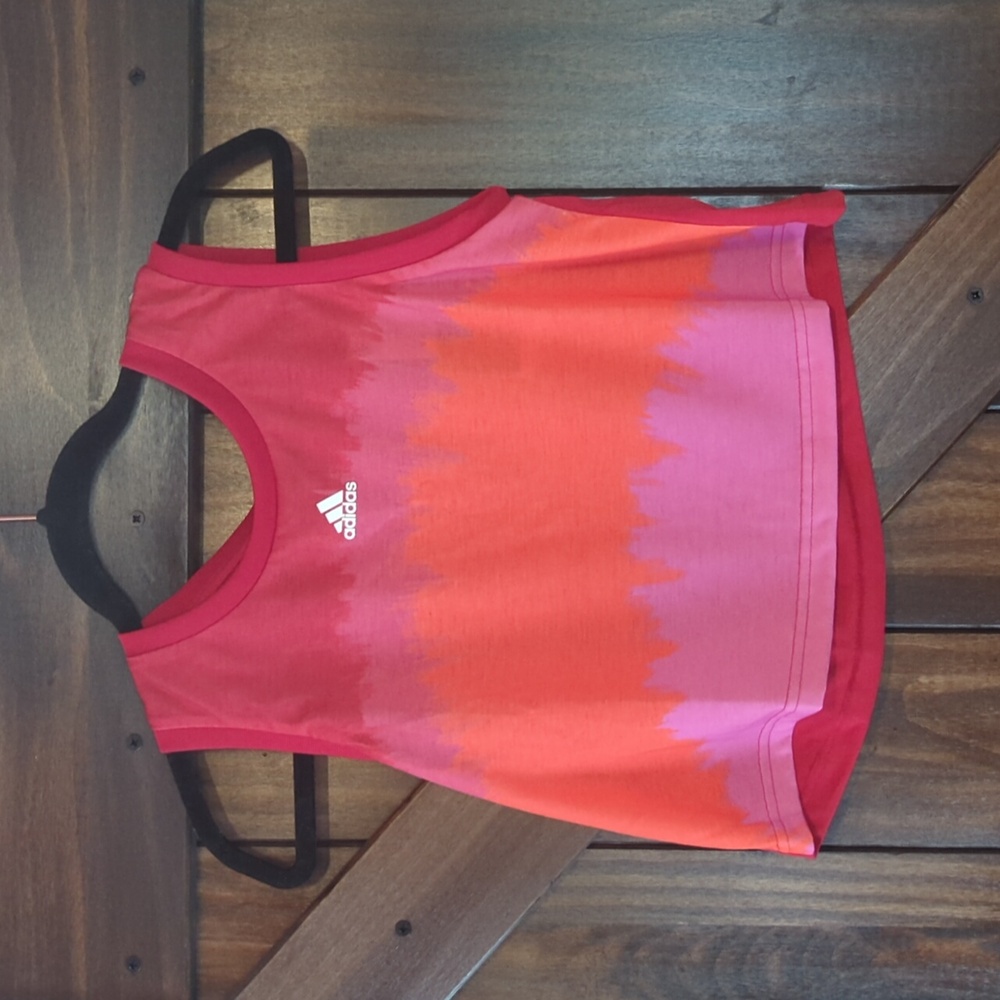 ADIDAS FARM RIO AEROREADY Tie-Dye Print Cropped Tank Top Red Size Medium